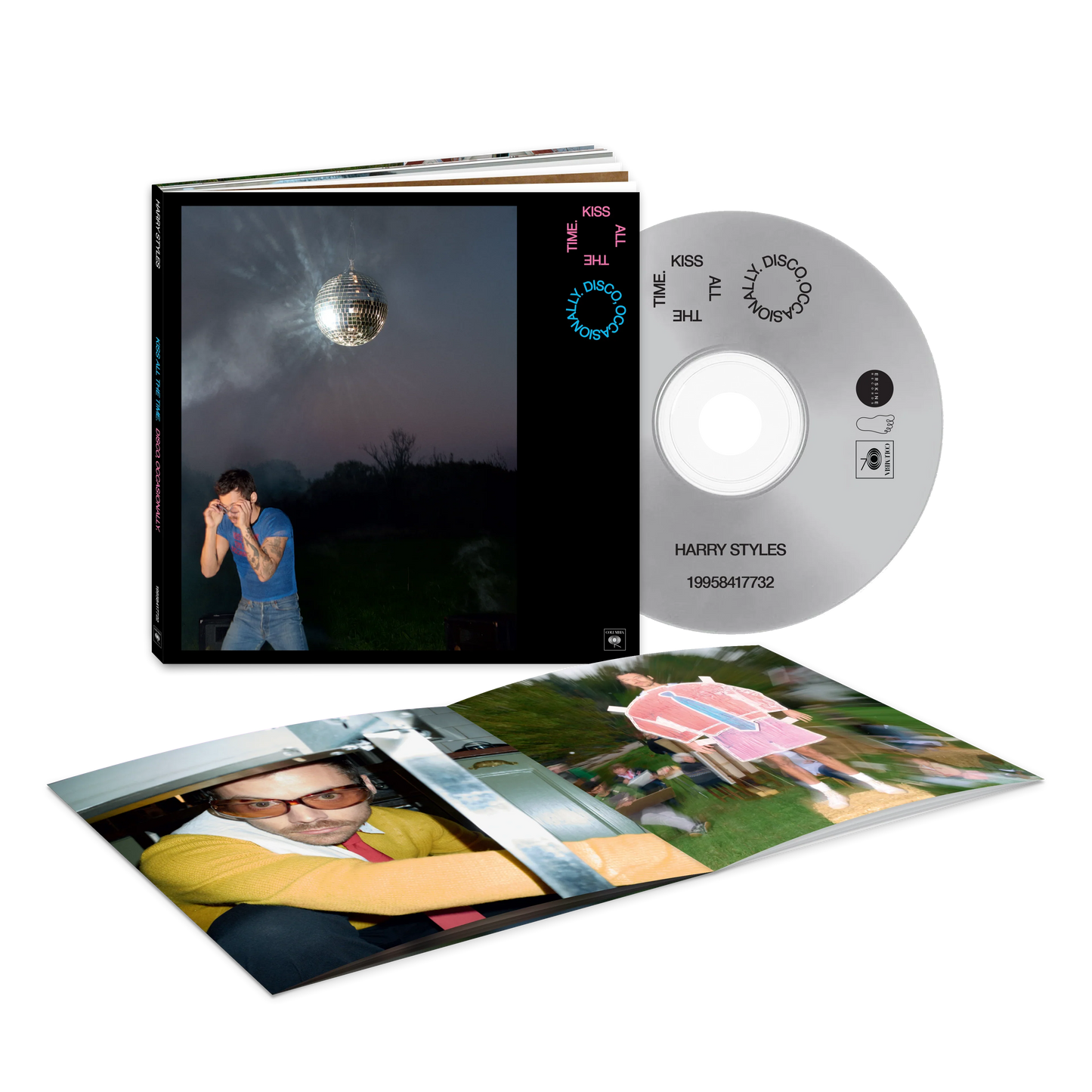 Harry Styles official merch limited edition casebook CD with collectible photo inserts and modern retro design layout