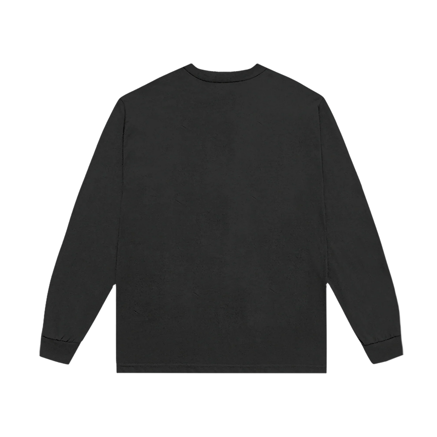 Washed black Harry Styles official merch long sleeve with minimalist clean back design in vintage pop style back view