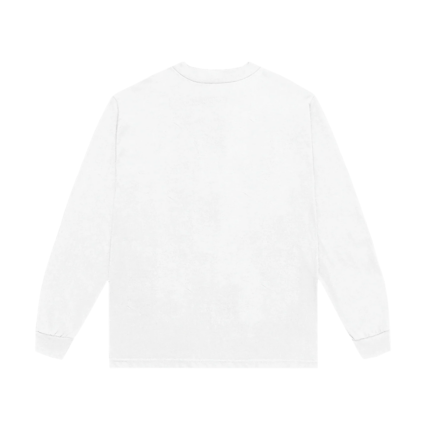 White Harry Styles eco-inspired long sleeve tee with clean minimalist back design back view