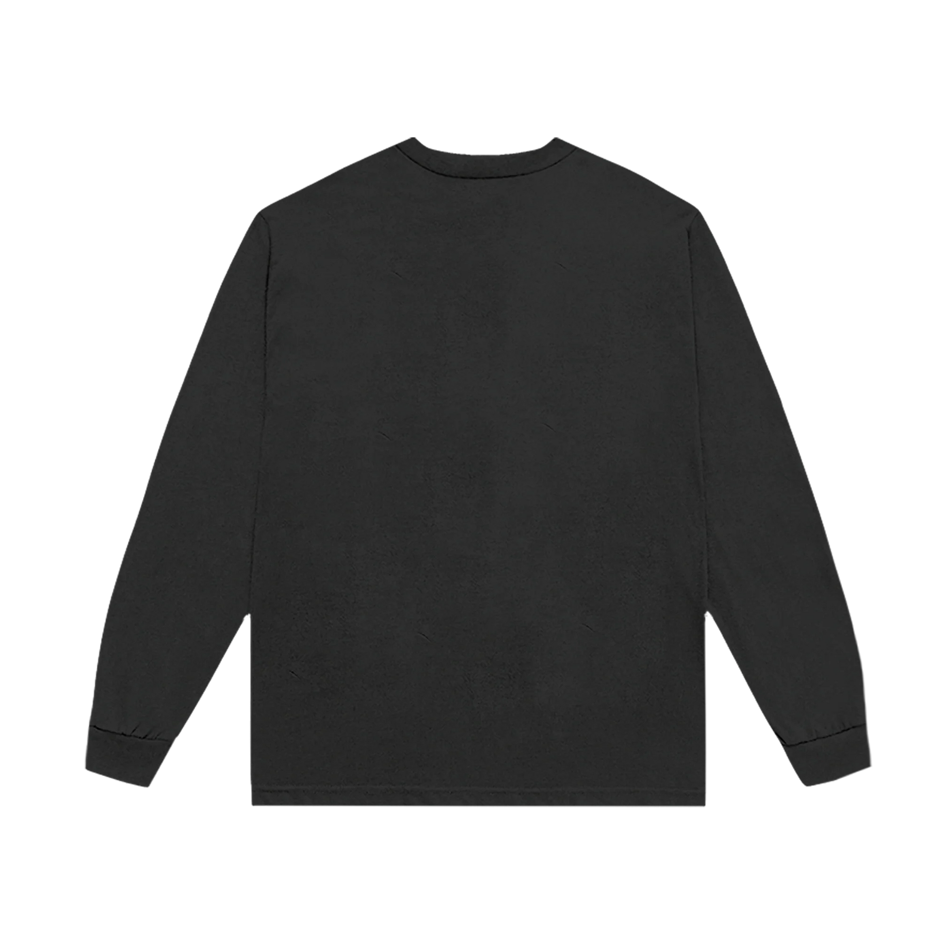 Washed black Harry Styles official merch long sleeve with minimalist clean back design in vintage pop style back view