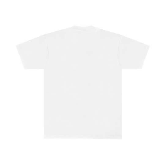 White Harry Styles merch tee with minimalist clean back design in modern vintage inspired style back view